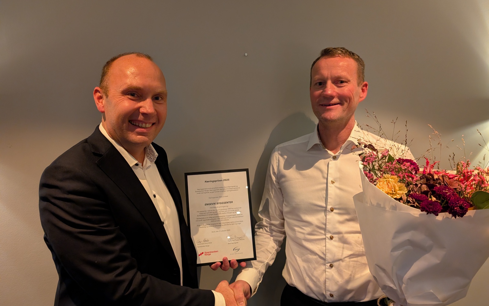 Einar Almås og Stian Engevik - overlevering Næringprisen 2025